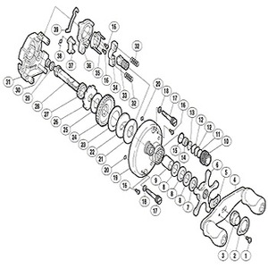 シマノ（SHIMANO） パーツ：05 カルカッタ 50 A-RB 固定ボルト No001