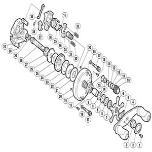 シマノ（SHIMANO） パーツ：05 カルカッタ 50 A-RB クラッチツメバネ No038