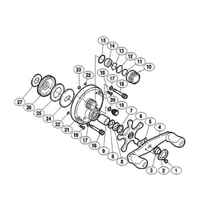 シマノ（SHIMANO） パーツ：05 カルカッタ 100 A-RB ハンドル組 No004