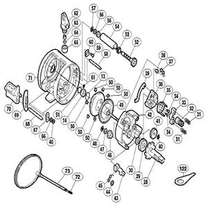 シマノ（SHIMANO） パーツ：05 カルカッタ 100 A-RB レベルワインドパイプ No054