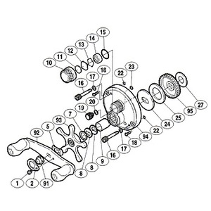 シマノ（SHIMANO） パーツ：05 カルカッタ 101 A-RB ハンドル受ケ座金 No005