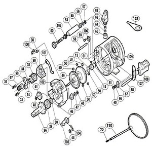 シマノ（SHIMANO） パーツ：05 カルカッタ 101 A-RB ブレーキカラー ブルー No050