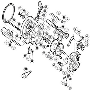 シマノ（SHIMANO） パーツ：05 カルカッタ 200 A-RB クラッチカム押サエ板 No038