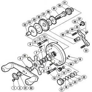 シマノ（SHIMANO） パーツ：05 カルカッタ 201 A-RB スプールドラグ座金 No018