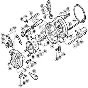 シマノ（SHIMANO） パーツ：05 カルカッタ 201 A-RB クラッチレバーバネピン No050