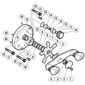 シマノ（SHIMANO） パーツ：05 カルカッタ 400 A-RB ハンドル組 No004