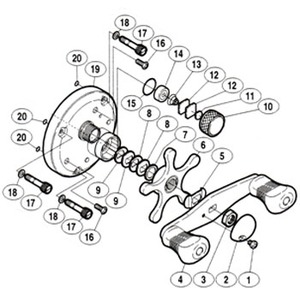 シマノ（SHIMANO） パーツ：05 カルカッタ 400 A-RB ハンドル受ケ座金 No005