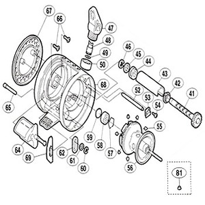 シマノ（SHIMANO） パーツ：カルカッタ 50XT スプール軸当夕リB No059