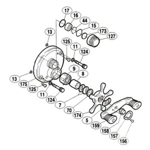 シマノ（SHIMANO） パーツ：カルカッタ 100XT 0リング No017