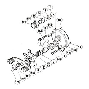 シマノ（SHIMANO） パーツ：カルカッタ 101XT ハンドル受ケ座金 No005