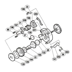 シマノ（SHIMANO） パーツ：カルカッタ 101XT クラッチヨーク No197