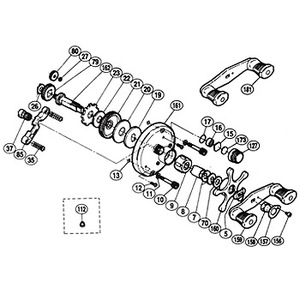 シマノ（SHIMANO） パーツ：カルカッタ 200XT スプールドラグ座金 No015