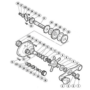 シマノ（SHIMANO） パーツ：02 バイオクラフト 400F A-RB ハンドル固定ナット（部品No.003）