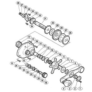 シマノ（SHIMANO） パーツ：02 バイオクラフト 400F ハンドル固定ナット（部品No.003）