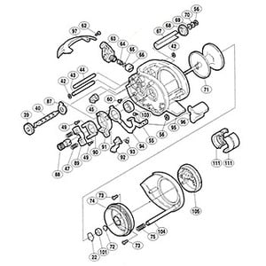 シマノ（SHIMANO） パーツ：02 バイオクラフト 401F A-RB 本体枠B受ケ（部品No.074）