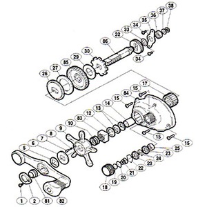 シマノ（SHIMANO） パーツ：02 バイオクラフト 401F ボールベアリング（直径3×直径10×4）（部品No.025）