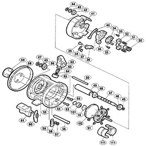 シマノ（SHIMANO） パーツ：02 アクシス 100 バージョン2 A-RB レベルワインドパイプ No049