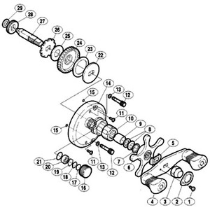 シマノ（SHIMANO） パーツ：02 アクシス 100 バージョン2 ハンドル固定ナット No003