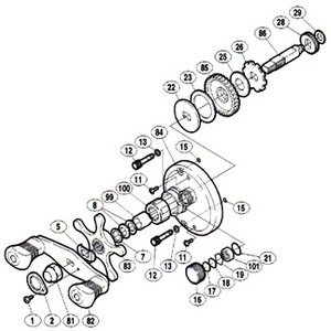 シマノ（SHIMANO） パーツ：02 アクシス 101 バージョン2 A-RB スプールドラグ座金 B No017