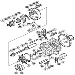 シマノ（SHIMANO） パーツ：02 アクシス 101 バージョン2 A-RB スプール軸当タリB No053