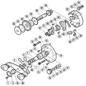 シマノ（SHIMANO） パーツ：02 アクシス 101 バージョン2 スプールドラグ座金 B No017