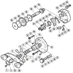 シマノ（SHIMANO） パーツ：02 アクシス 101 バージョン2 ハンドル組 No082