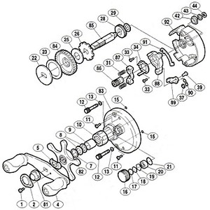 シマノ（SHIMANO） パーツ：アクシス 101 ハンドル受ケ座金 No005