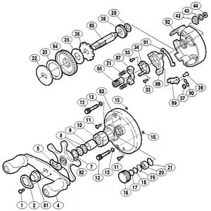 シマノ（SHIMANO） パーツ：アクシス 101 本体固定板組 No092