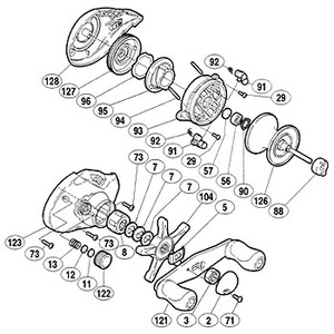 シマノ（SHIMANO） パーツ：05 バスワン XT スプールドラグツマミ No122