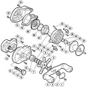 シマノ（SHIMANO） パーツ：05 バスワン XT200 スプールドラグ座金 No014