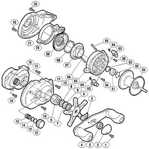 シマノ（SHIMANO） パーツ：05 バスワン XT200 スプール組 No059