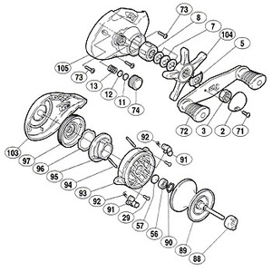 シマノ（SHIMANO） パーツ：98 バスワン XT ハンドル固定ナット No003