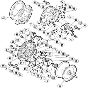 シマノ（SHIMANO） パーツ：03 ジガー NR 2000 A-RB スプール組 No062