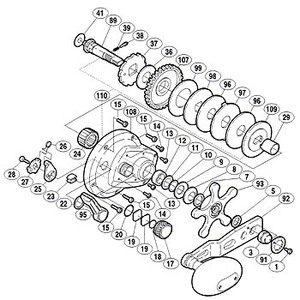 シマノ（SHIMANO） パーツ：03 ジガー NR 2000P A-RB スプールドラグツマミ No017