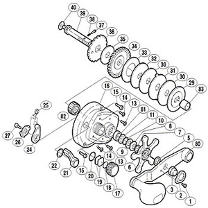 シマノ（SHIMANO） パーツ：スコーピオン オシア ジガー 1000 A-RB ハンドル受ケ座金 No005