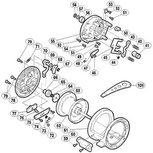 シマノ（SHIMANO） パーツ：スコーピオン オシア ジガー 1000 サムレスト固定ボルト No059