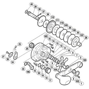 シマノ（SHIMANO） パーツ：スコーピオン オシア ジガー 1000P ハンドル受ケ座金 No005