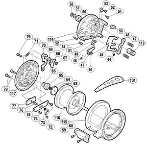 シマノ（SHIMANO） パーツ：スコーピオン オシア ジガー 1000P クラッチツメ No047