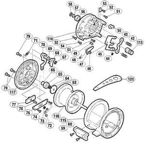 シマノ（SHIMANO） パーツ：スコーピオン オシア ジガー 1000P メインギヤ軸ベアリングB No056