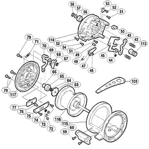 シマノ（SHIMANO） パーツ：スコーピオン オシア ジガー 1000P スプール軸当タリB No066