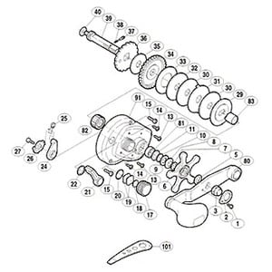 シマノ（SHIMANO） パーツ：スコーピオン オシア ジガー 1500 A-RB ハンドル受ケ座金 No005