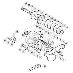 シマノ（SHIMANO） パーツ：スコーピオン オシアジガー1500 A-RB クラッチ切換エレバー固定ボルト No027