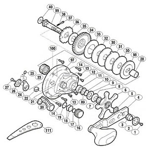 シマノ（SHIMANO） パーツ：オシア ジガー 2000 メインギヤ軸ベアリング 直径10×直径15×4 No011