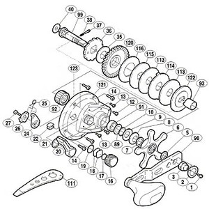 シマノ（SHIMANO） パーツ：オシア ジガー 2000P A-RB スプールドラグツマミ No016