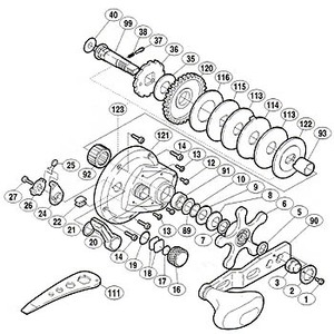 シマノ（SHIMANO） パーツ：オシア ジガー 2000P A-RB ハンドル組 No090