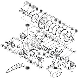 シマノ（SHIMANO） パーツ：オシア ジガー 3000 A-RB 本体A組 No106