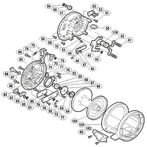 シマノ（SHIMANO） パーツ：オシア ジガー 3000P 本体A固定板固定ボルト A No054