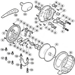 シマノ（SHIMANO） パーツ：オシア ジガー 4000 A-RB Fストッパーツマミ固定軸 No068