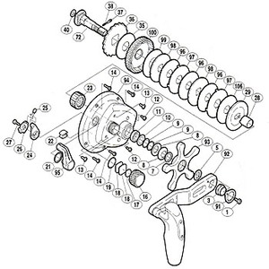 シマノ（SHIMANO） パーツ：オシア ジガー 4000P A-RB スプールドラグツマミ No016