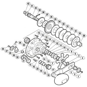 シマノ（SHIMANO） パーツ：03 ジガー EV 2500HG A-RB メインギヤ軸ブッシュ No042